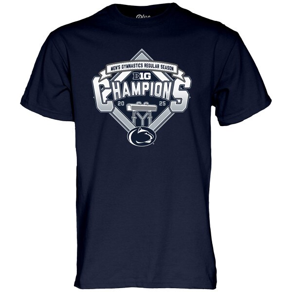 navy short sleeve t-shirt Men's Gymnastics Regular Season B1G Champions 2025 Penn State
